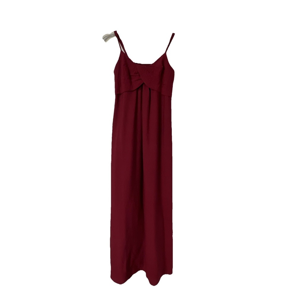 Banana‎ Republic Babydoll Dress XXS Dark Red Cottage Core Smooch Back Sleveless